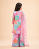 Pink Floral Printed Kurta Sharara Set With Dupatta