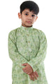 Emerald Green Printed Kurta Pajama Set for Boys
