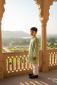 Emerald Green Printed Kurta Pajama Set for Boys