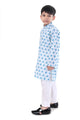 Azure Blue Printed Kurta Pajama Set for Boys Ethnic Wear