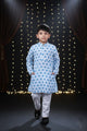 Azure Blue Printed Kurta Pajama Set for Boys Ethnic Wear