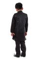 Royal Noir Black Kurta Koty Set for Boys Festive Wear