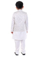 Starlight Ivory Embroidered Kurta Koty Set for Boys