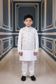 Starlight Ivory Embroidered Kurta Koty Set for Boys