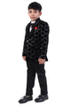 Luxe Black Velvet Embroidered Tuxedo Suit for Boys