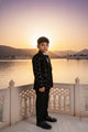 Luxe Black Velvet Embroidered Tuxedo Suit for Boys