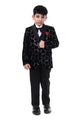 Luxe Black Velvet Embroidered Tuxedo Suit for Boys