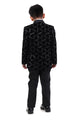 Luxe Black Velvet Embroidered Tuxedo Suit for Boys