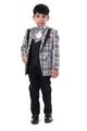 White Check Pattern Premium Tuxedo Suit for Boys