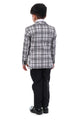 White Check Pattern Premium Tuxedo Suit for Boys