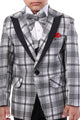 White Check Pattern Premium Tuxedo Suit for Boys