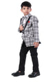 White Check Pattern Premium Tuxedo Suit for Boys