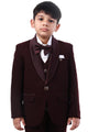 Burgundy Wine Premium Tuxedo Suit for Boys Party Wear
