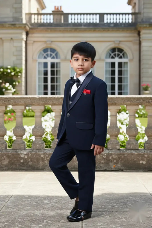 Navy Luxe Premium Tuxedo Suit for Boys Formal Wear