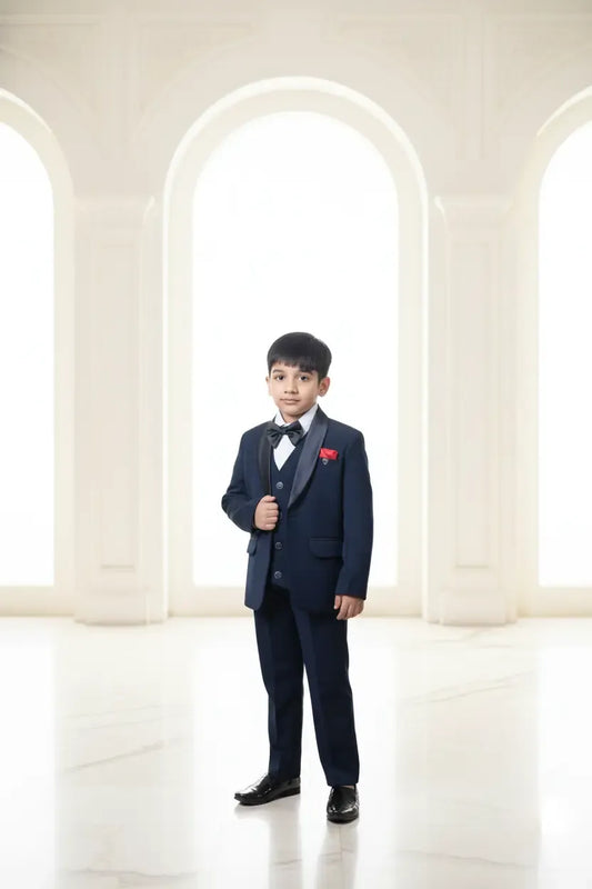 Navy Luxe Premium Tuxedo Suit for Boys Formal Wear