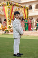 White Blossom Embroidered Jodhpuri Suit for Boys