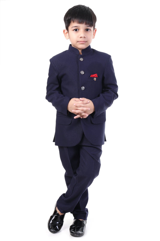 Regal Navy Blue Jodhpuri Suit for Boys Ethnic Wear