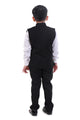 Jet Black 3-Piece Asymmetric Jacket Suit for Boys