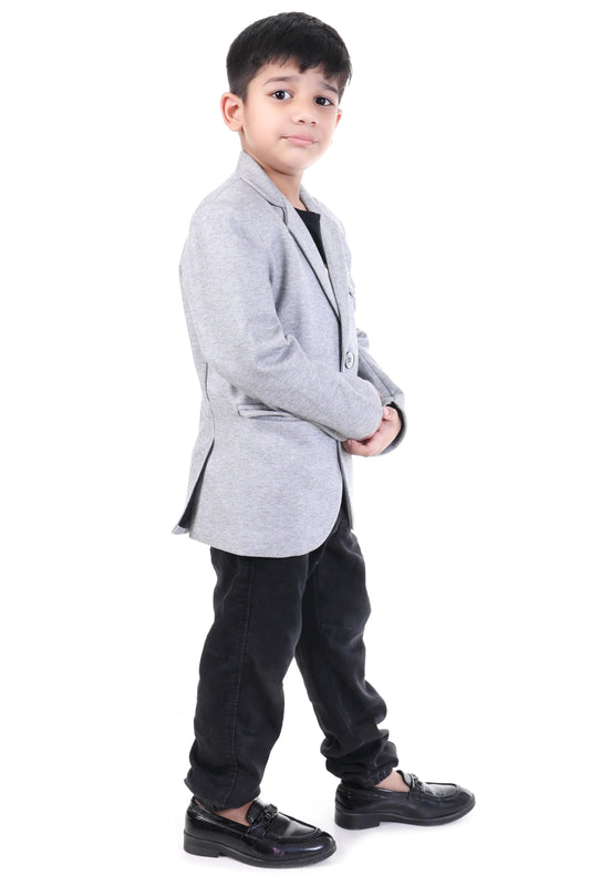 Classic Grey Premium Blazer for Boys Formal Wear