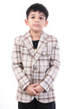 Brown Check Pattern Premium Party Blazer for Boys