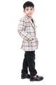 Brown Check Pattern Premium Party Blazer for Boys