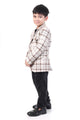 Brown Check Pattern Premium Party Blazer for Boys