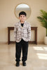 Brown Check Pattern Premium Party Blazer for Boys