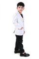 White Speckled Embroidered Party Blazer for Boys