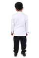 White Speckled Embroidered Party Blazer for Boys