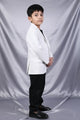 White Speckled Embroidered Party Blazer for Boys