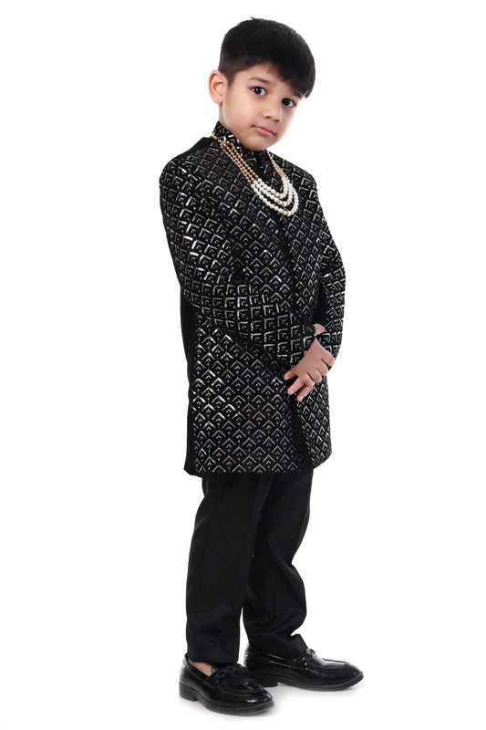 Midnight Prince Boys Indo-Western Sherwani Set