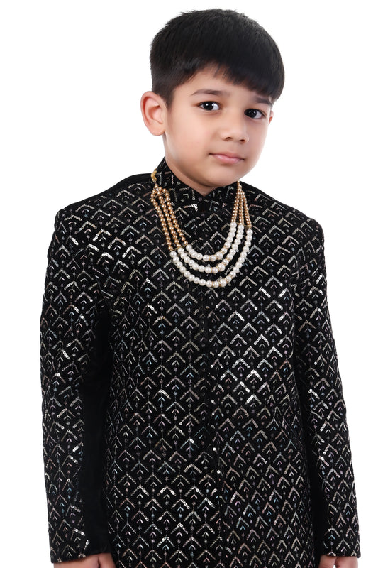 Midnight Prince Boys Indo-Western Sherwani Set
