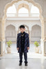 Royal Navy Bloom Embroidered Indo-Western Outfit for Boys