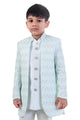 Mint Pearl Prince Embroidered Indo-Western Set for Boys