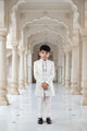 Ivory Luxe Embroidered Indo-Western Sherwani for Boys