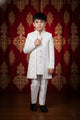 Ivory Luxe Embroidered Indo-Western Sherwani for Boys