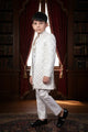 Ivory Luxe Embroidered Indo-Western Sherwani for Boys