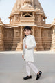 Ivory Luxe Embroidered Indo-Western Sherwani for Boys