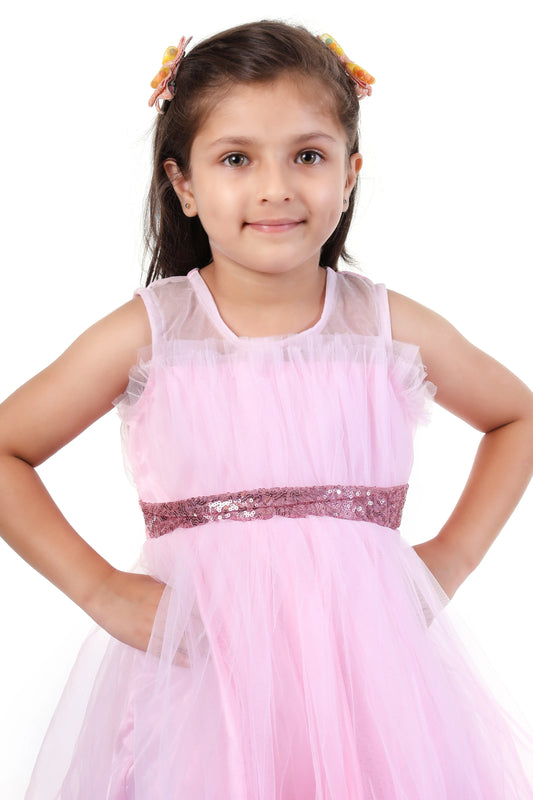 Candy Carousel Pink Tulle Layered Party Dress for Girls