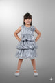 Glimmer Puff Grey Balloon Party Dress for Girls