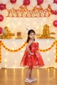 Radiant Red Tulle Spaghetti Party Dress for Girls