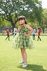 Emerald Blossom Green Tulle Party Dress for Girls