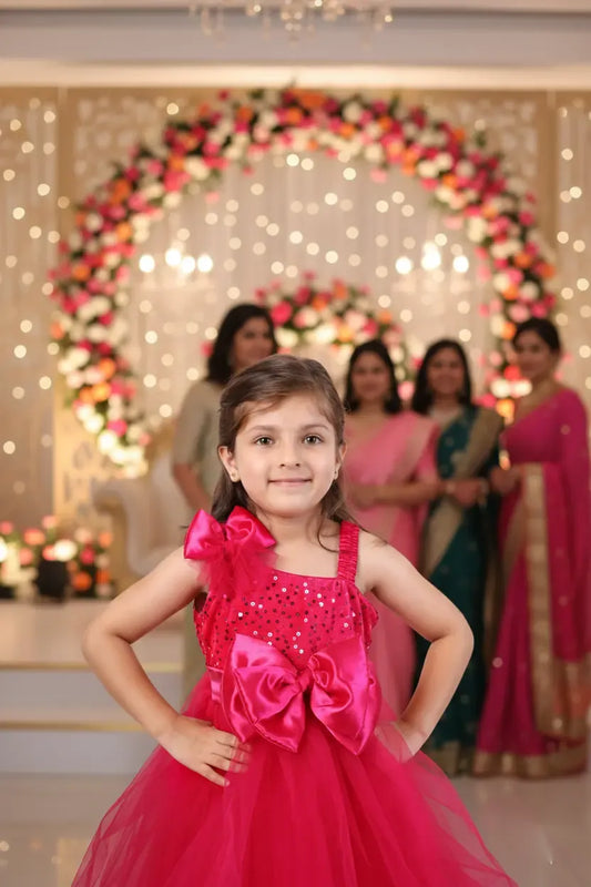 Magenta Magic High-Low Party Gown for Girls