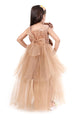 Rose Gold Radiance High-Low Gown for Girls Party Wear