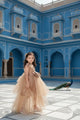 Rose Gold Radiance High-Low Gown for Girls Party Wear