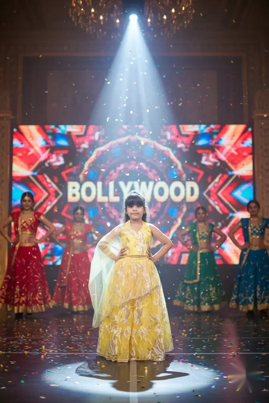Golden Gleam Yellow Girls Festive Lehenga Choli