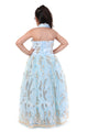 Sky Sparkle Blue Lehenga Choli Set for Girls Wedding Wear