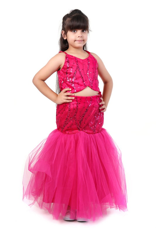 Pink Prism Magenta Girls Ethnic Lehenga Choli