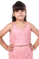 Peach Glimmer Girls Traditional Lehenga Choli