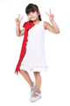 Snowberry Pop White & Red Bow Party Dress for Girls
